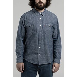 Levi's Blue Pearl Snap Button Up Shirt Top  Mens Size XXL